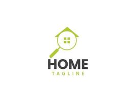 home found logo-vorlage, haus- und suchkonzept vektor