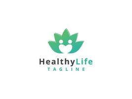 Logo-Vorlage für gesundes Leben, Blume und medizinisches Konzept vektor