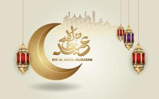 luxuriöses und elegantes eid al adha mubarak islamisches design vektor