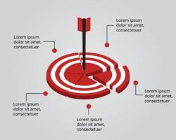 målmall för infografik för presentation för 5 element vektor