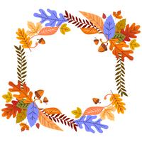 Autumn Leaves Frame Floral For Card or Poster vektor