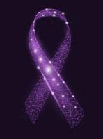 Purple Ribbon Awareness Hodenkrebs. Vektor-Illustration. vektor