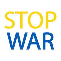 ukrainska flaggan med stop war word. vektor