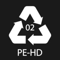 hochdichtes polyethylen 02 pe-hd symbol symbol vektor