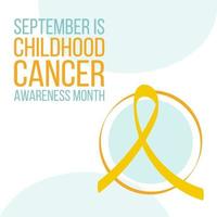 barndom cancer medvetenhet månad koncept. banner med guld band medvetenhet och text. vektor illustration.