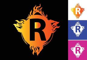 Feuer r Brief Logo und Symbol Designvorlage vektor