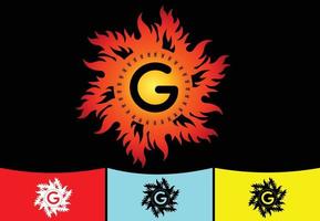 Feuer g-Brief-Logo und Symbol-Design-Vorlage vektor