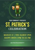 St. Patrick Holiday Party Poster und Flyer Einladung vektor