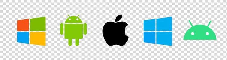 Reihe von Betriebssystem-Logos der Top-Marken