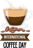 internationale Kaffeetag Brief Banner vektor