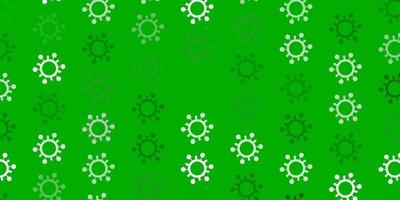 hellgrüner Vektorhintergrund mit Virensymbolen. vektor