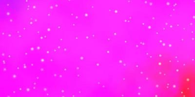 hellviolette, rosa Vektorschablone mit Neonsternen. vektor