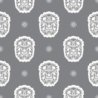 Nahtloses Muster mit einem Löwenkopf in einem einfachen Stil. gut für Kleidungsstücke, Textilien und Drucke. Vektor