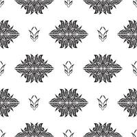 svart-vit sömlöst mönster med lotusblommor i enkel stil. bra för omslag, tyger, vykort och tryck. vektor illustration.