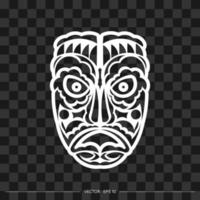 tiki mask. prov av maori eller polynesien. mall för t-shirts. vektor illustration.