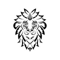 Löwentattoo auf weißem Hintergrund. Löwengesicht im Maori-Stil. Vektor