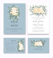 Bröllopsinbjudningar sparar datumkortdesignen med elegant trädgårdsanemone.