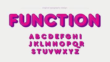 Rosa rundad 3D-tecknad typografi vektor