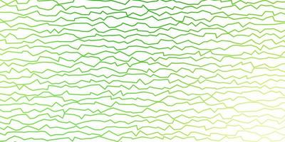 mörkgrön, gul vektorbakgrund med böjda linjer. vektor