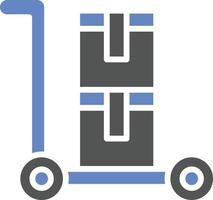 Paket-Trolley-Icon-Stil vektor