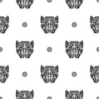 schwarz-weißes nahtloses Muster mit dem Gesicht eines Hundes. gut für Kleidung und Textilien. Vektor-Illustration. vektor