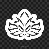 print lotus prydnad, etnisk tatuering. mönstrad indisk lotusblomma. samoansk stil. isolerat. vektor