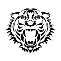 lejonets ansikte består av mönster. tiger tatuering isolerad på vit bakgrund. vektor
