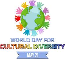 världsdagen för kulturell mångfald bannerdesign vektor
