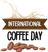 internationale Kaffeetag Brief Banner vektor