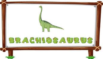 Rahmenvorlage mit Dinosauriern und Text-Brachiosaurus-Design im Inneren vektor