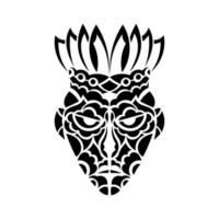 Tiki-Gesicht, Maske oder Totem. Muster im Stil von Polynesien. gut für Tattoos und Drucke. isoliert. Vektor-Illustration. vektor