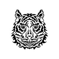 Tigergesicht Tattoo auf weißem Hintergrund. Vektor
