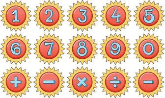 nummer 0 till 9 med matematiska symboler vektor