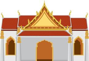 thailändska tempel med gyllene tak vektor