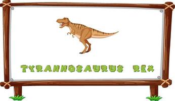rammall med dinosaurier och text tyrannosaurus rex design inuti vektor