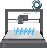 ein 3D-Druckermodell auf weißem Hintergrund vektor