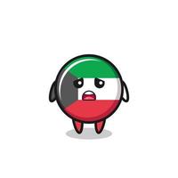besvikna uttryck av kuwait flagga tecknade vektor
