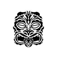 Gesicht mit Maori-Muster. Maske im samoanischen Stil. Tätowierung oder Druck im polynesischen Stil. Vektor-Illustration. vektor