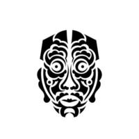 Tiki-Maske. Maori- oder Polynesien-Muster. gut für Drucke und Tattoos. isoliert. Vektor