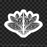 Drucken Sie ethnische Tätowierung Lotus Ornament. gemusterter indischer Lotus. isoliert. Vektor