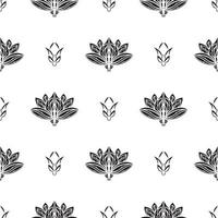 Nahtloses Muster mit Lotusblumen im einfachen Stil. gut für Wandtapeten, Stoffe, Postkarten und Druck. Vektor-Illustration. vektor