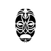 Tiki-Gesicht, Maske oder Totem. muster im samoanischen stil. gut für Tattoos, T-Shirts und Drucke. isoliert. Vektor-Illustration. vektor