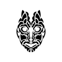 Tiki-Gesicht, Maske oder Totem. Muster im Stil von Polynesien. gut für Tattoos, T-Shirts und Drucke. isoliert. Vektor-Illustration. vektor