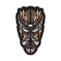 Tiki-Maske im Maori-Stil. gut für T-Shirt-Drucke, Tassen, Handyhüllen und Tattoos. isoliert. Vektor-Illustration. vektor