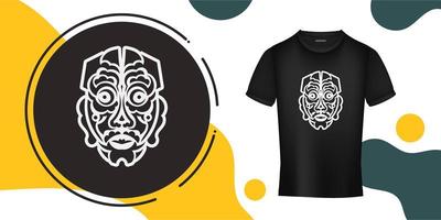 Gesicht aus polynesischen Mustern. Tiki-Maske im hawaiianischen Stil. geeignet für Drucke, T-Shirts, Handyhüllen und Tattoos. Vektor-Illustration. vektor