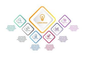 Infografik-Design mit 6 Symbolen Optionen oder Schritten vektor