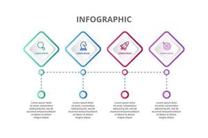 Infographic design med fyra ikoner alternativ eller steg vektor