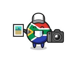 karaktärsillustration av sydafrika som fotograf vektor