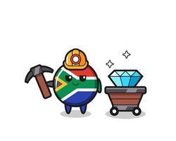 karaktärsillustration av Sydafrika som gruvarbetare vektor