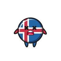 der maskottchencharakter der toten isländischen flagge vektor